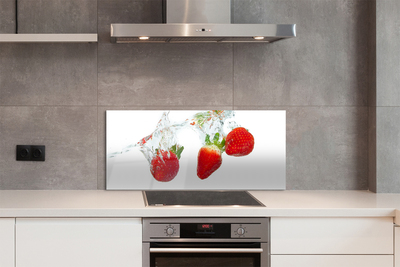 Painel de vidro Morangos aquáticos fundo branco