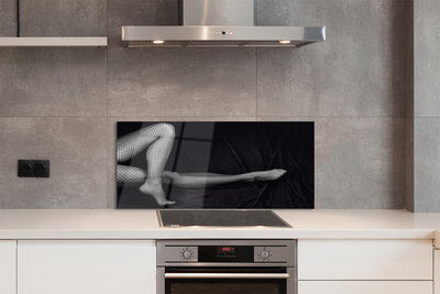 Painel de vidro Pernas de rede preta e branca