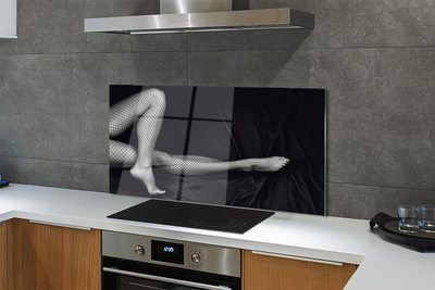 Painel de vidro Pernas de rede preta e branca