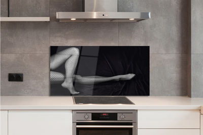 Painel de vidro Pernas de rede preta e branca