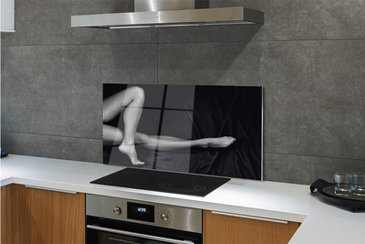 Painel de vidro Pernas de rede preta e branca