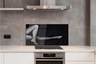 Painel de vidro Pernas de rede preta e branca