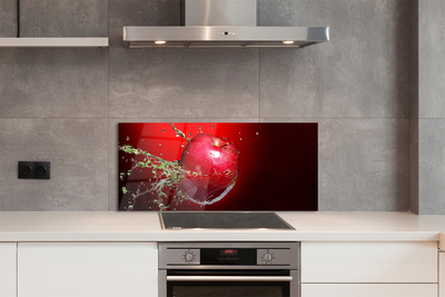 Painel de vidro Gotas de água de maçã