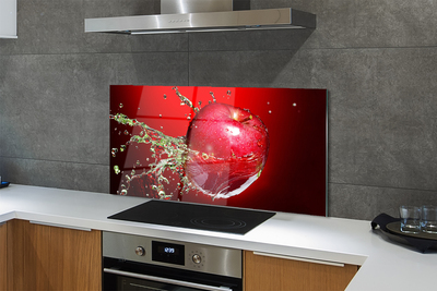 Painel de vidro Gotas de água de maçã