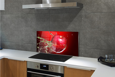 Painel de vidro Gotas de água de maçã