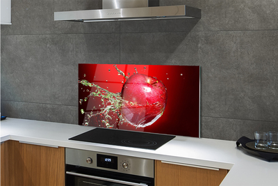 Painel de vidro Gotas de água de maçã