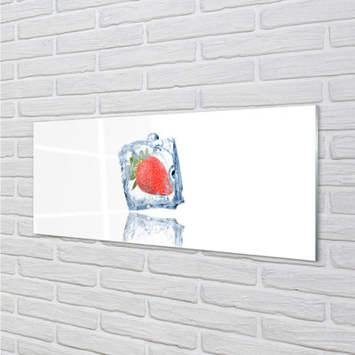 Painel de vidro Cubo de gelo de morango