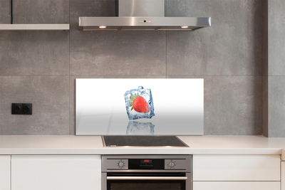 Painel de vidro Cubo de gelo de morango