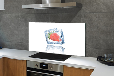 Painel de vidro Cubo de gelo de morango