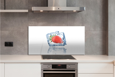 Painel de vidro Cubo de gelo de morango
