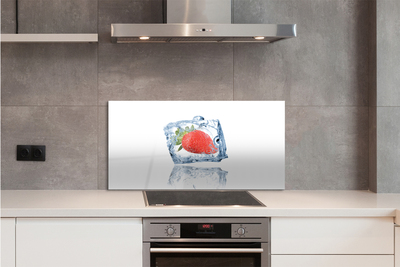 Painel de vidro Cubo de gelo de morango