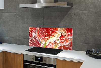 Painel de vidro Morangos molhados