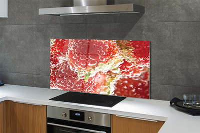 Painel de vidro Morangos molhados