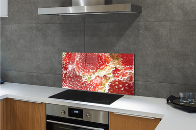 Painel de vidro Morangos molhados