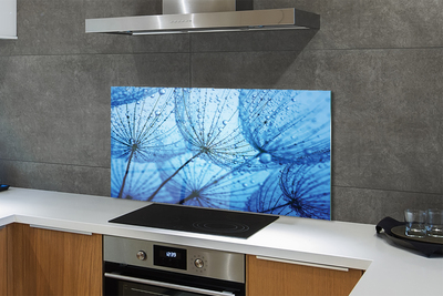 Painel de vidro Macro de gotas de dente-de-leão