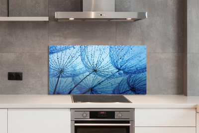 Painel de vidro Macro de gotas de dente-de-leão