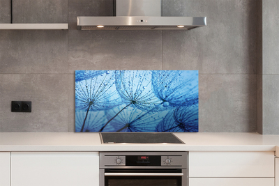 Painel de vidro Macro de gotas de dente-de-leão