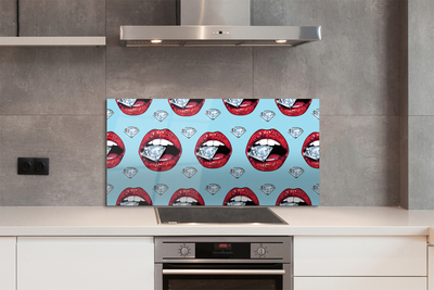 Painel de vidro Lábios de diamantes