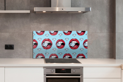 Painel de vidro Lábios de diamantes