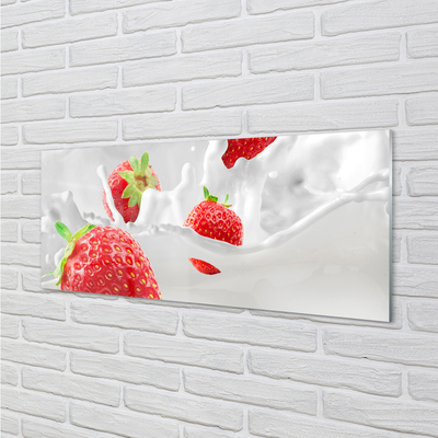 Painel de vidro Leite de morango