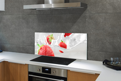 Painel de vidro Leite de morango