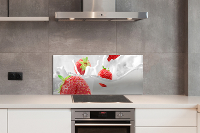 Painel de vidro Leite de morango