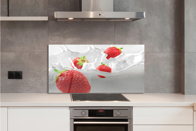 Painel de vidro Leite de morango