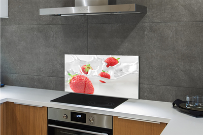 Painel de vidro Leite de morango