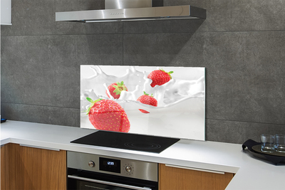 Painel de vidro Leite de morango