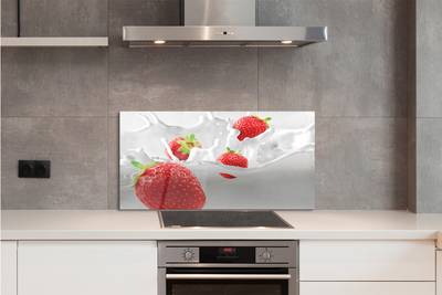 Painel de vidro Leite de morango