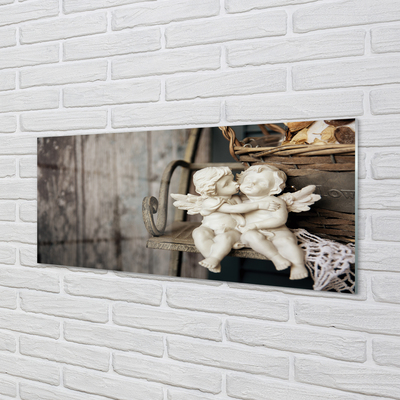 Painel de vidro Anjo Beijando