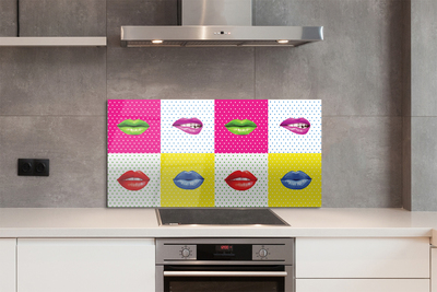 Painel de vidro Lábios coloridos