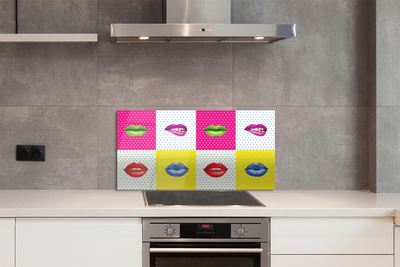 Painel de vidro Lábios coloridos