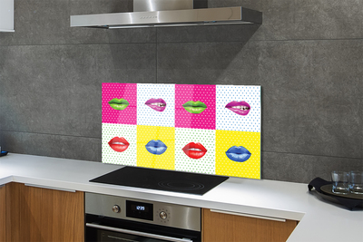 Painel de vidro Lábios coloridos