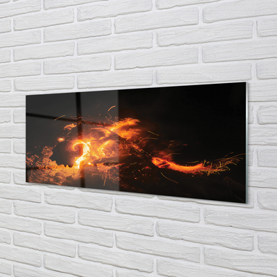 Painel de vidro Dragão de fogo
