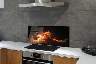 Painel de vidro Dragão de fogo