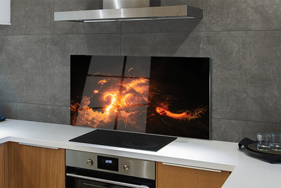 Painel de vidro Dragão de fogo