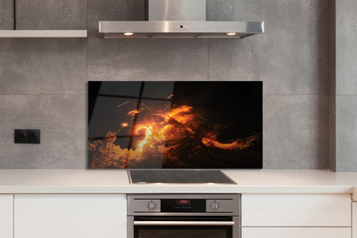 Painel de vidro Dragão de fogo