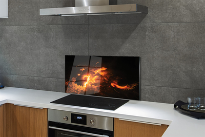 Painel de vidro Dragão de fogo