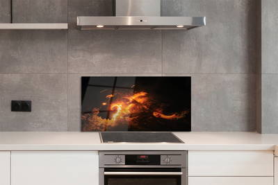 Painel de vidro Dragão de fogo