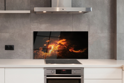 Painel de vidro Dragão de fogo