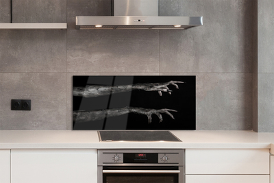 Painel de vidro Fundo preto mãos sujas