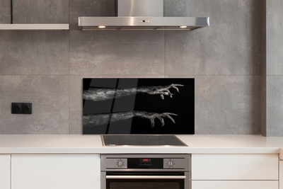 Painel de vidro Fundo preto mãos sujas