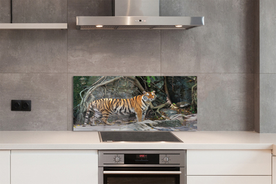 Painel de vidro Tigre da selva