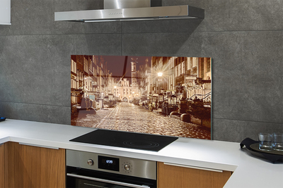 Painel de vidro Cidade Velha de Gdansk à noite