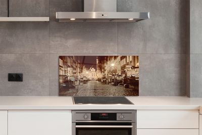 Painel de vidro Cidade Velha de Gdansk à noite