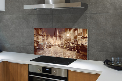 Painel de vidro Cidade Velha de Gdansk à noite