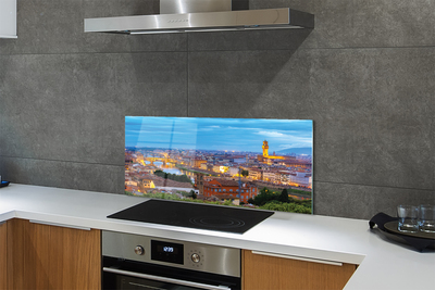 Painel de vidro Panorama do pôr do sol na Itália