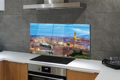 Painel de vidro Panorama do pôr do sol na Itália