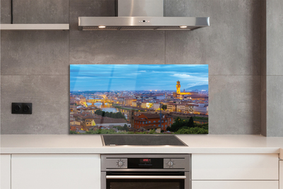 Painel de vidro Panorama do pôr do sol na Itália